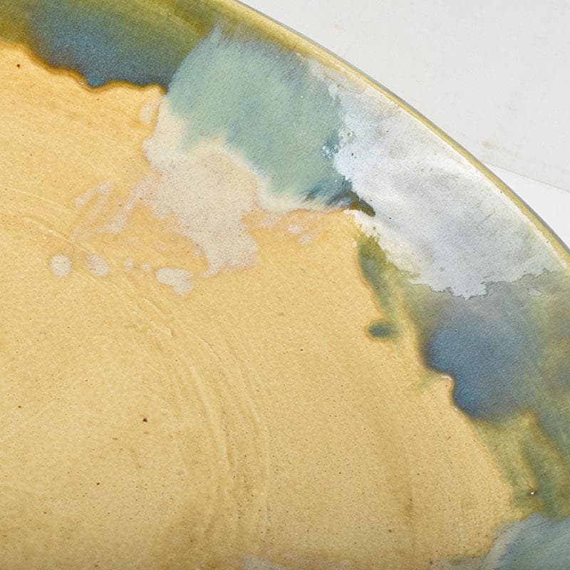 北大路魯山人作　黄瀬戸　大皿　約53cm　黒田陶々庵極め箱　F　R9498H