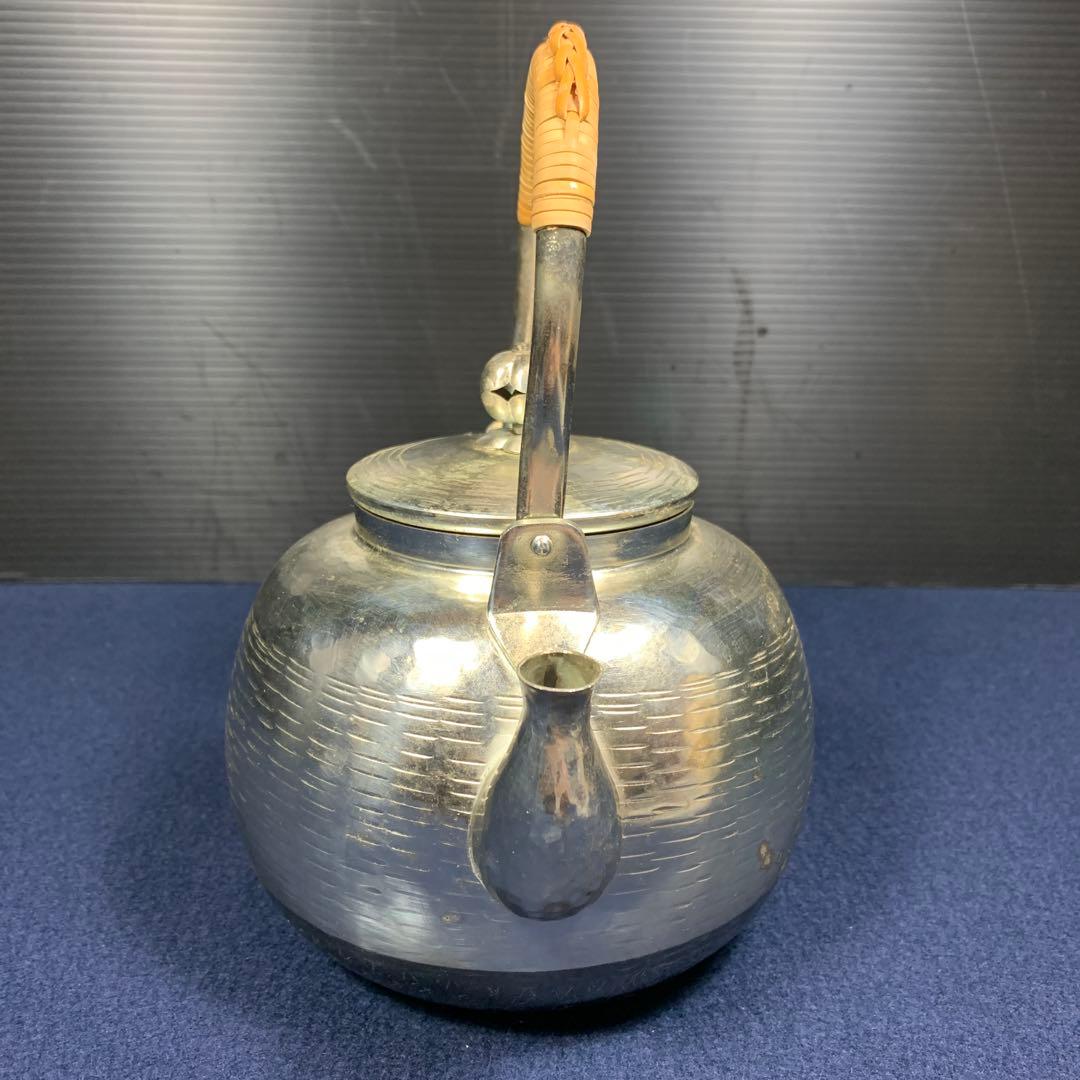 【アンティーク】秀峰堂造銀瓶　茶道具 銀瓶 銀メッキ