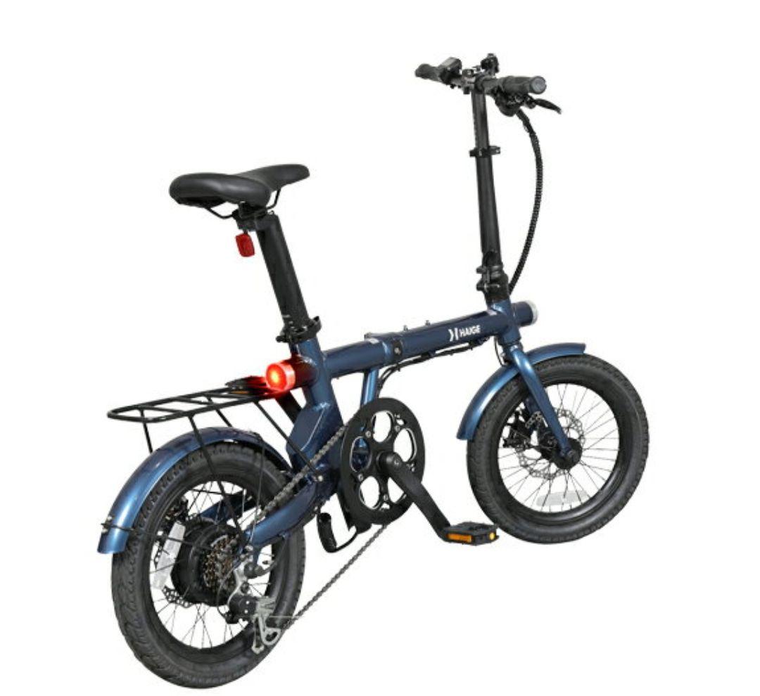 ハイガー　電動アシスト折りたたみ式自転車　【ブルー】公道OK