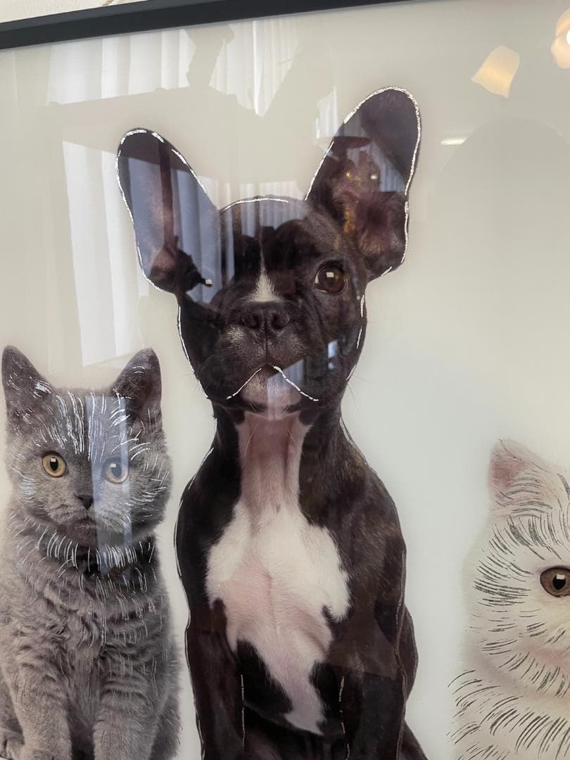 アートパネル　ペット　アニマル　動物　絵画　絵　壁掛け　アート　ガラス　額絵