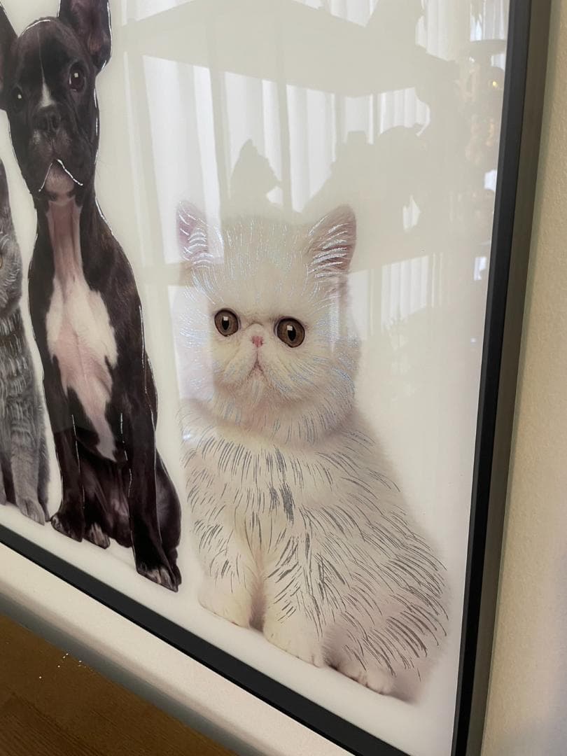 アートパネル　ペット　アニマル　動物　絵画　絵　壁掛け　アート　ガラス　額絵