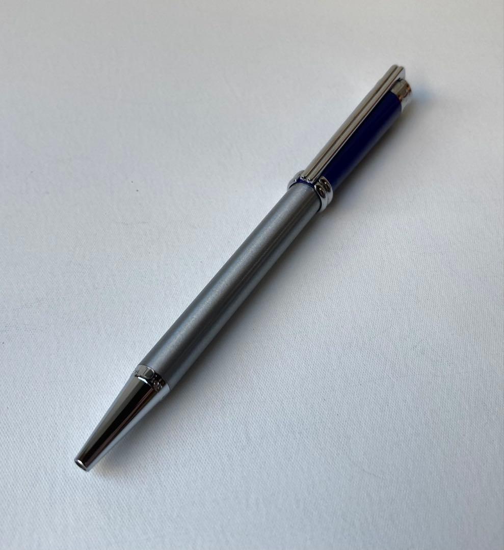 ディオール　ブランドロゴ　CD ブルー　シルバー　ボールペン　メタル　新品替芯付