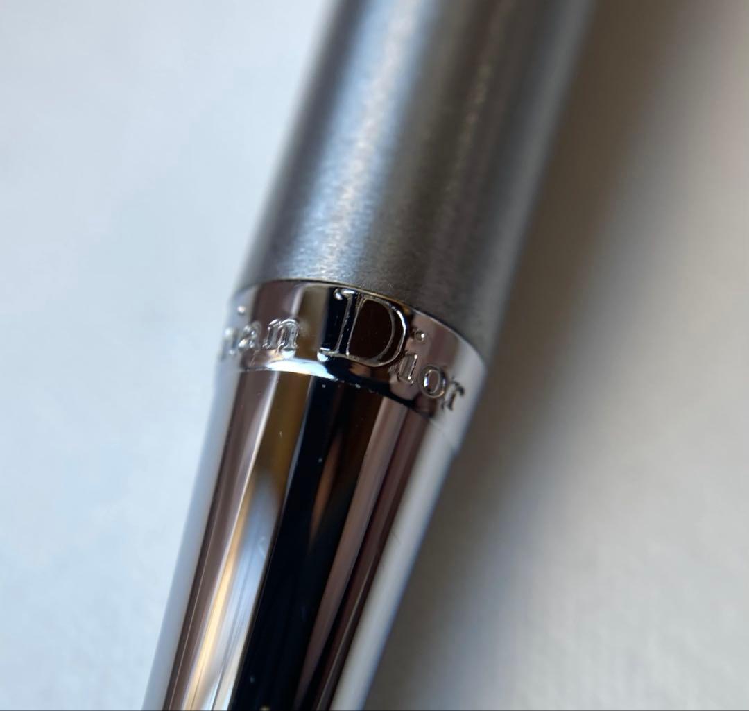 ディオール　ブランドロゴ　CD ブルー　シルバー　ボールペン　メタル　新品替芯付