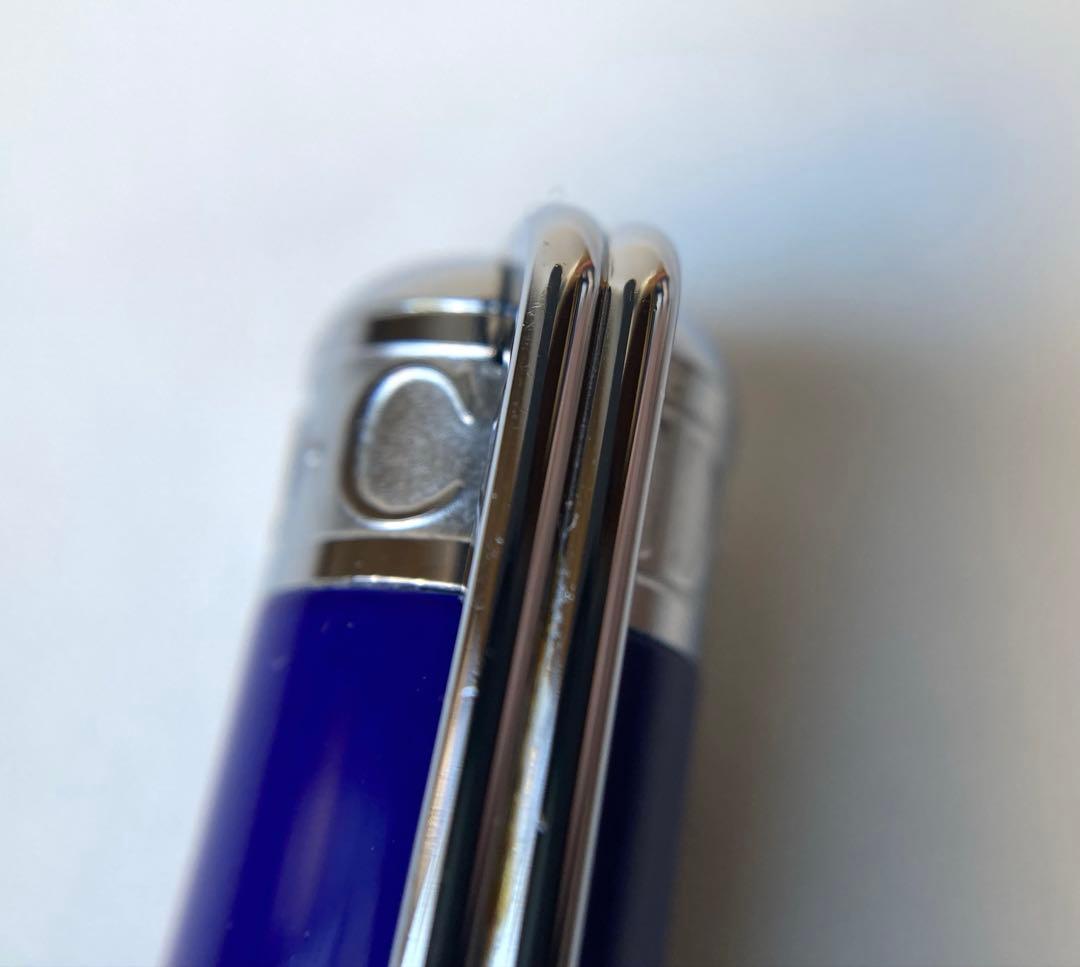 ディオール　ブランドロゴ　CD ブルー　シルバー　ボールペン　メタル　新品替芯付