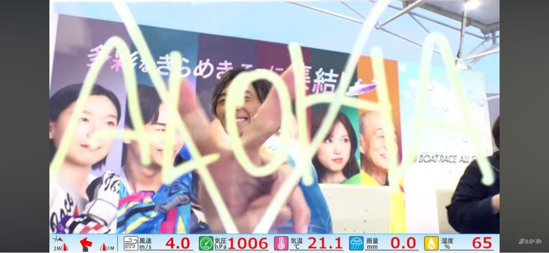 峰竜太選手　第52回ボートレースオールスター　カメラサイン