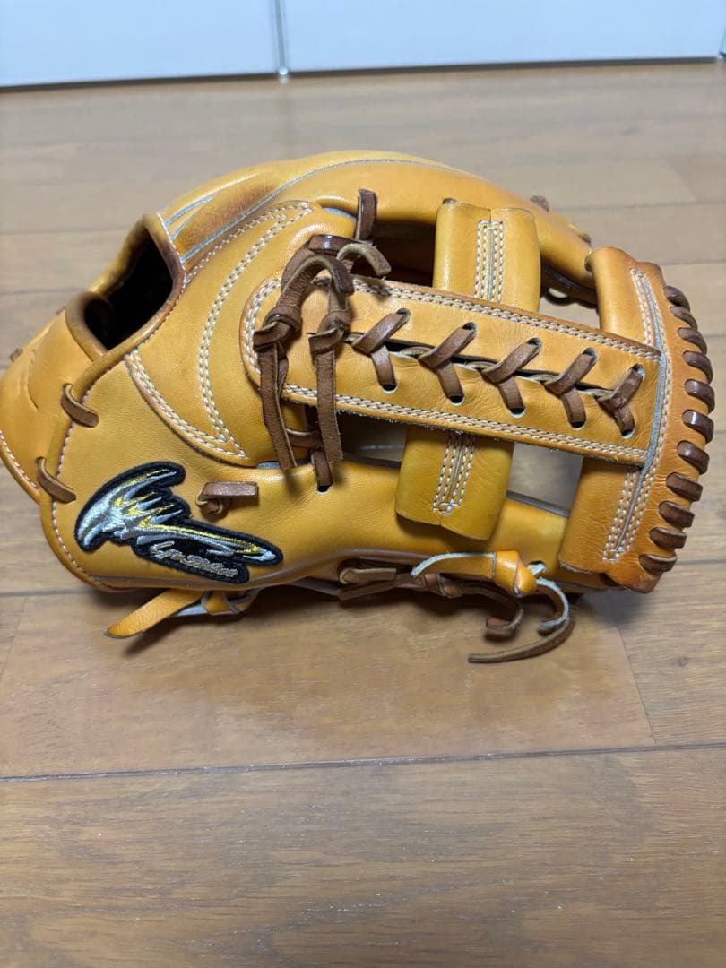 硬式野球グローブ オレンジ色 レザー