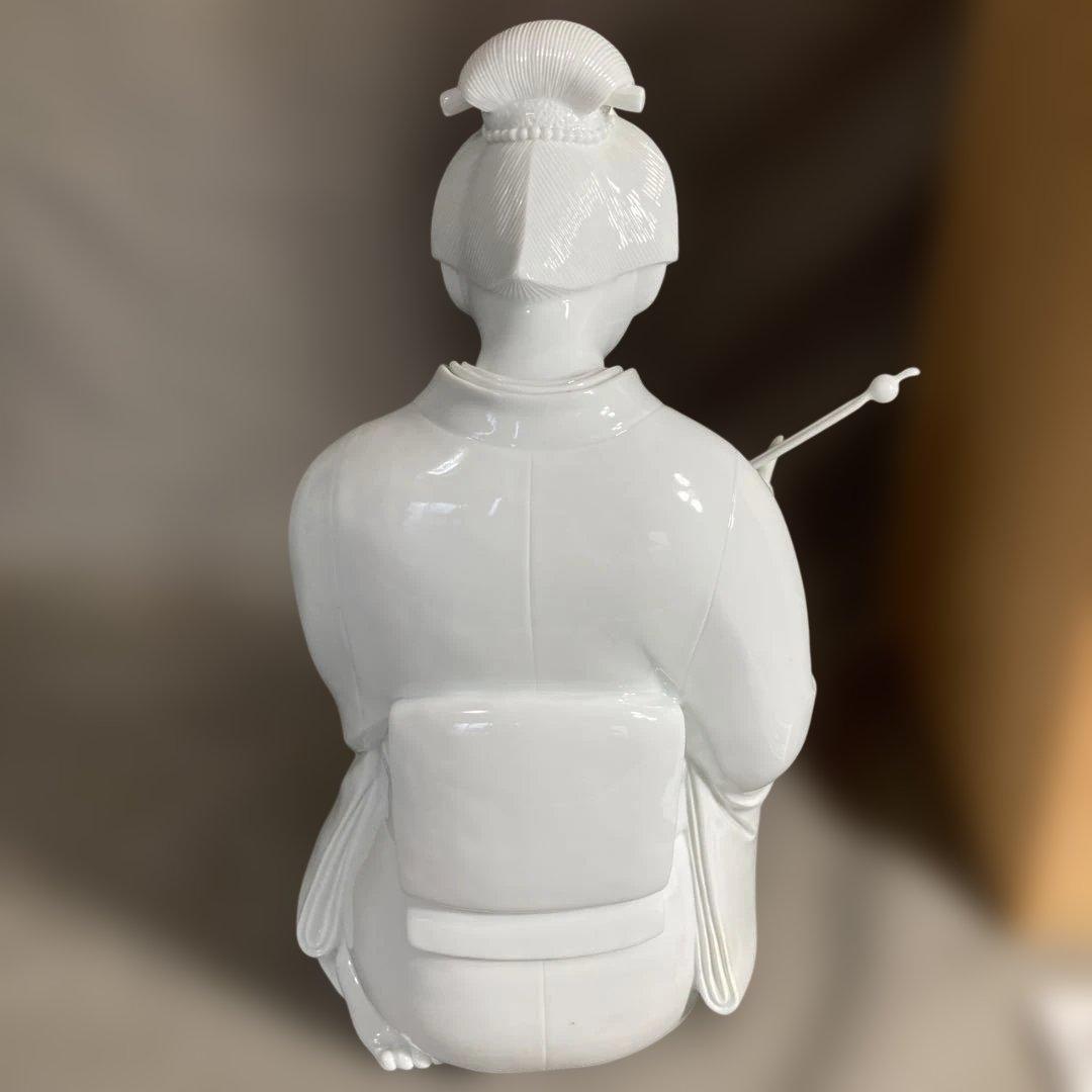 【R叔父さん専用】白磁彫刻の伝統　重要無形文化財　樋渡陶六作　白磁彫刻　親子置物