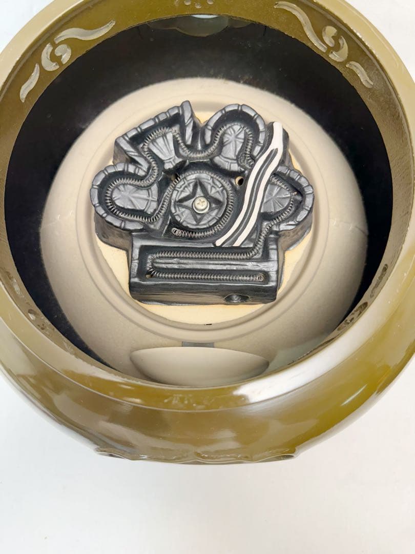 ほぼ未使用 野々田合金製 鬼面風炉型電熱器 コントローラー式 風炉釜 前瓦 敷板