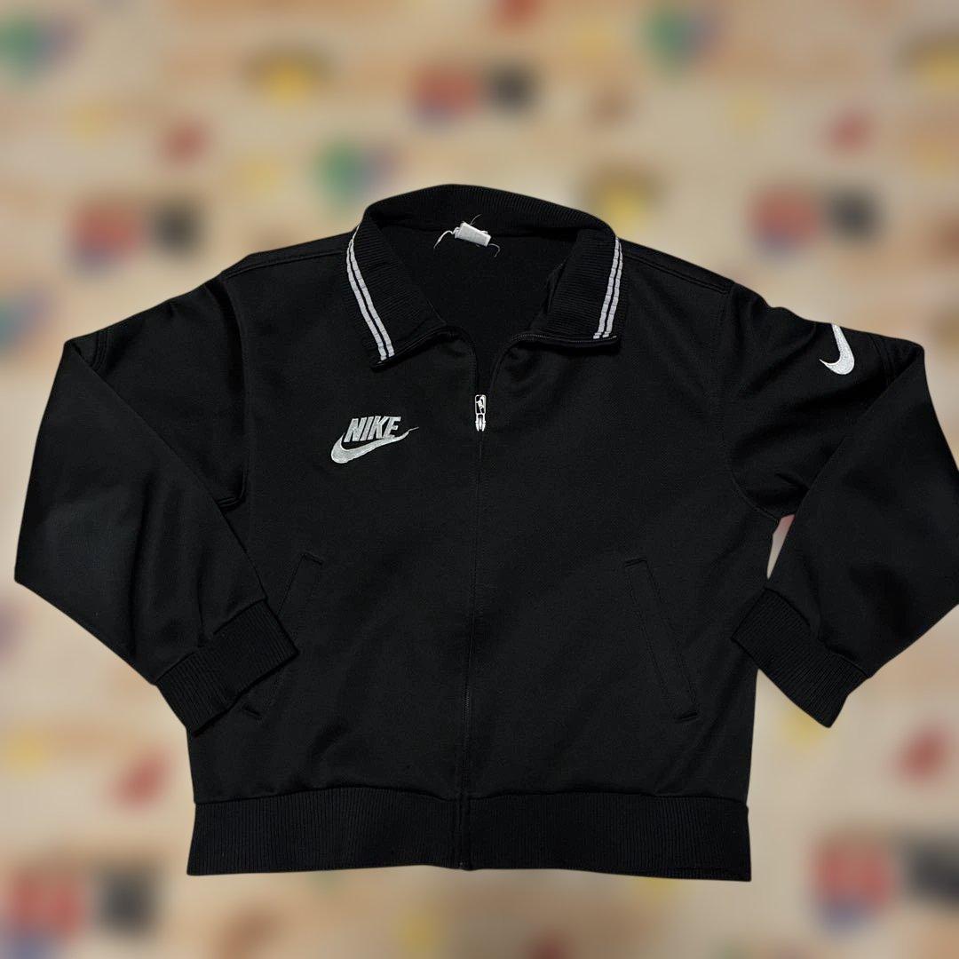 ナイキ　NIKE トラックジャケット　ジャージ　黒　ブラック　刺繍　90s