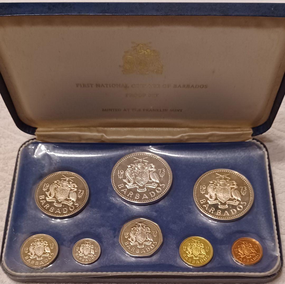バルバドス初の国家貨幣プルーフセット 日本の種子島と同じくらいの面積の小さな島国