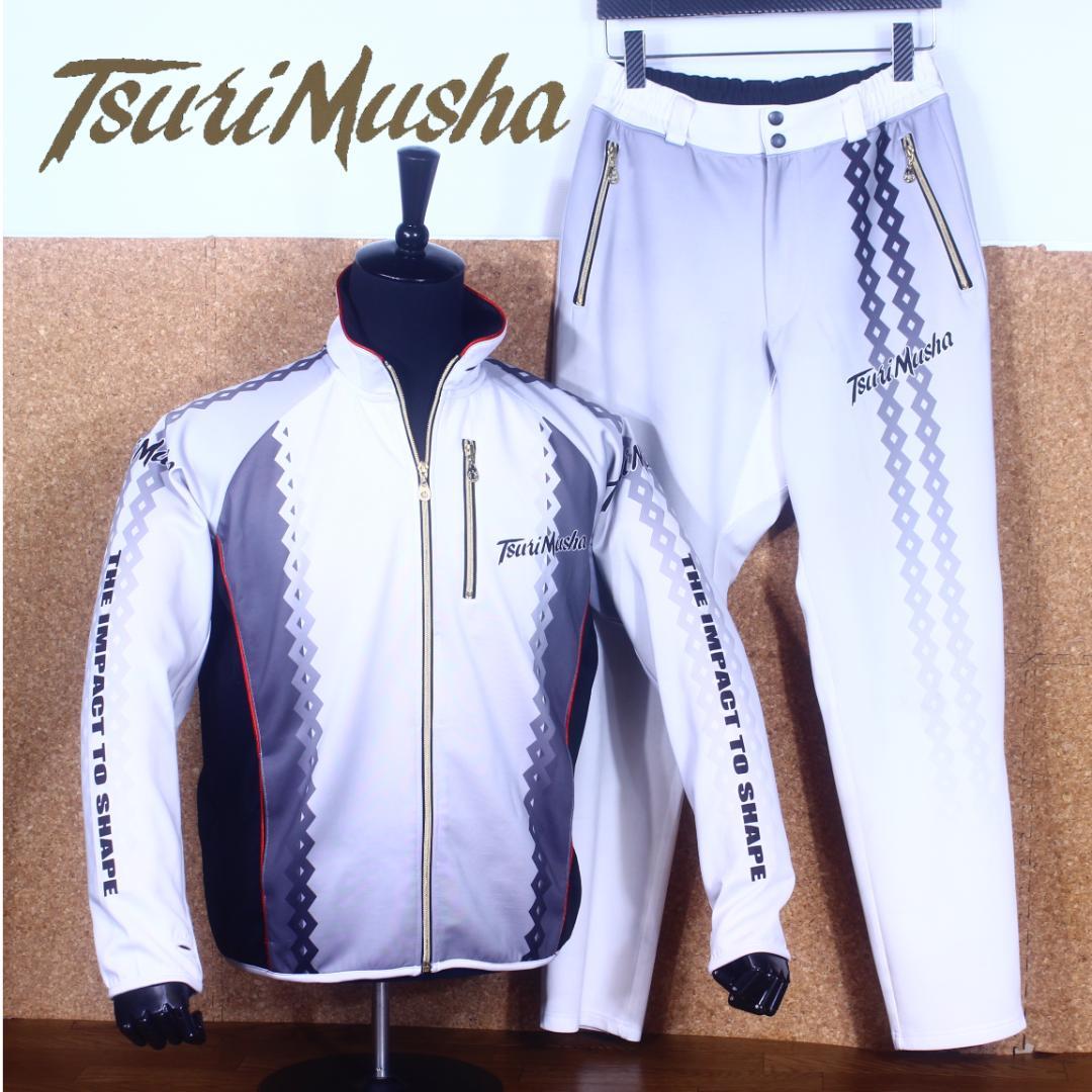 釣武者 W・eye ライトプレーンスーツ L ホワイト 上下