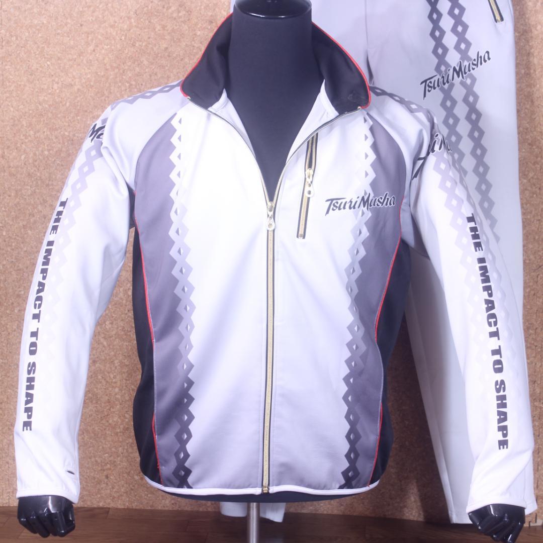 釣武者 W・eye ライトプレーンスーツ L ホワイト 上下