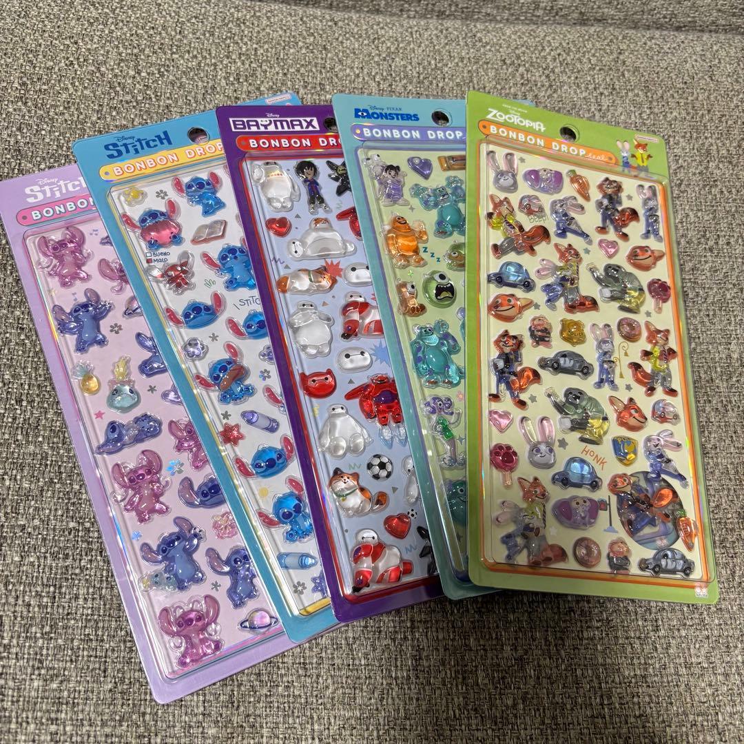 即購入⭕️ボンボンドロップシール 5枚セット　ディズニー大　正規品