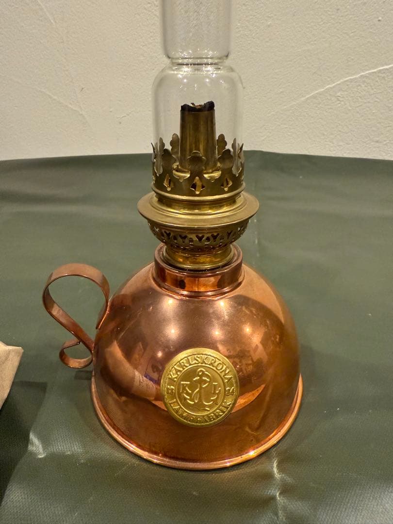 Karlskrona 6インチ　オイルランタン　リペア様ガラス＆替芯付き！