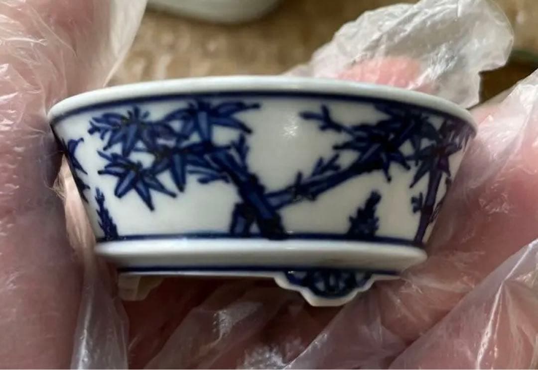 高雄香葉　盆栽鉢　小品　3個セット　レトロ　(A6)