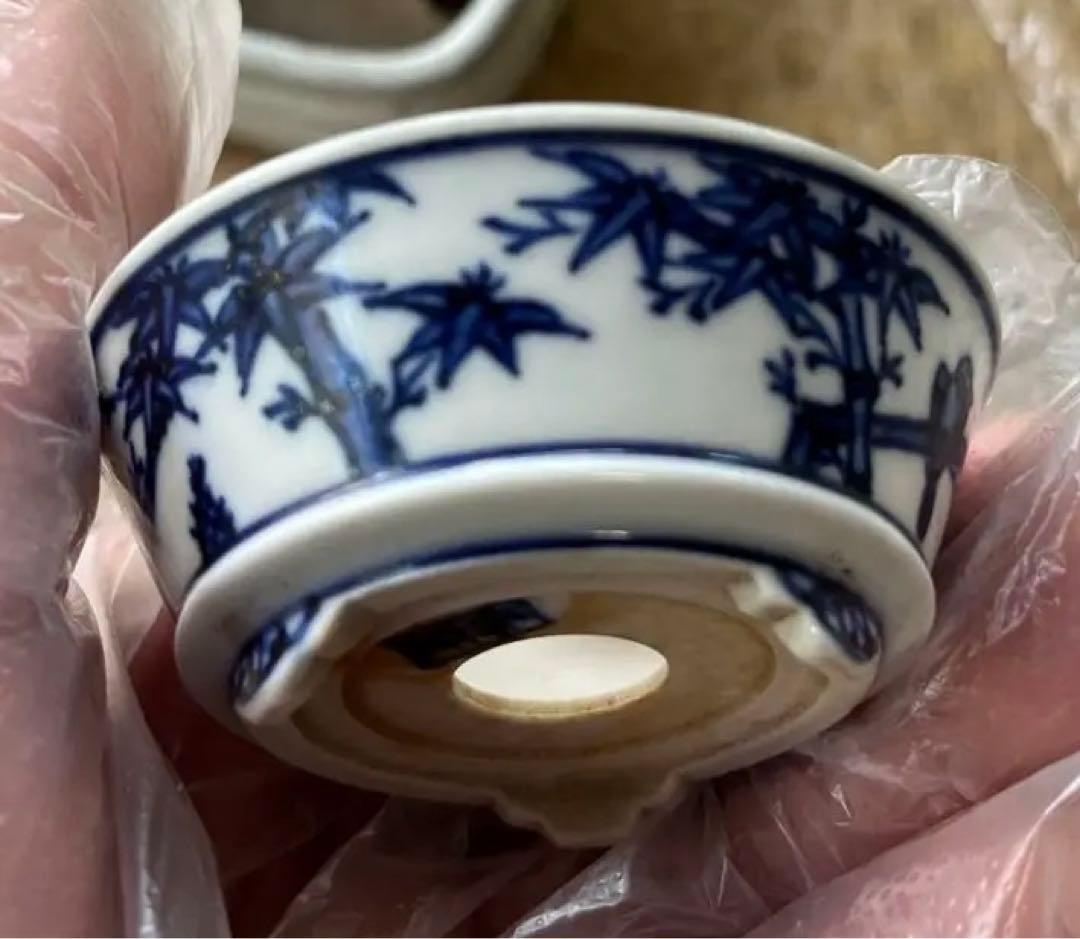 高雄香葉　盆栽鉢　小品　3個セット　レトロ　(A6)