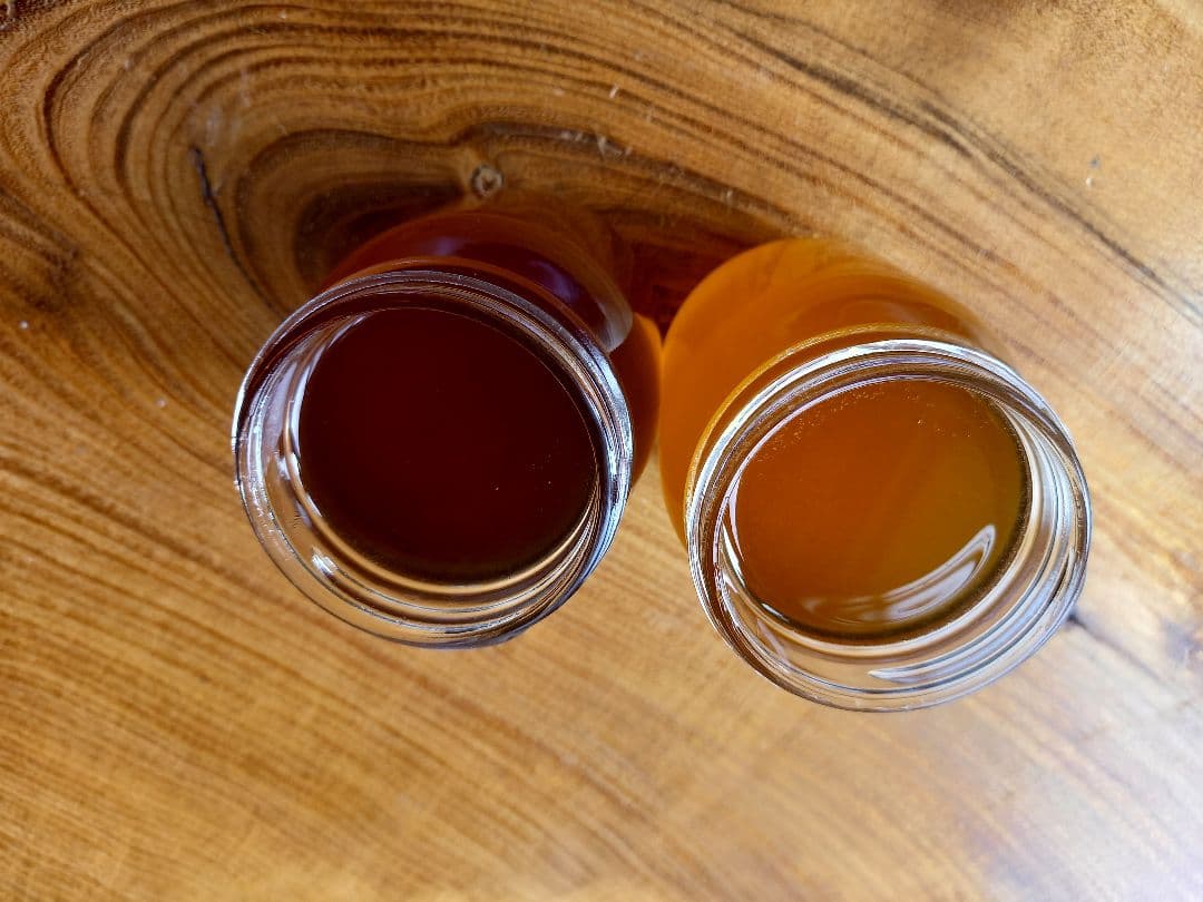 日本蜜蜂完熟ハチミツ（食べ比べ、600g✕2瓶）