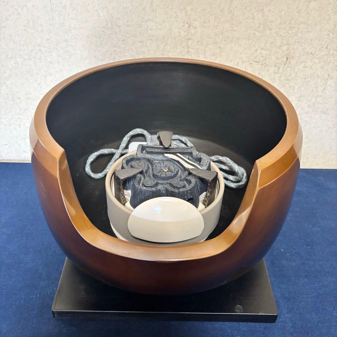 風炉 茶釜 電熱器 唐銅面取風炉 糸目筒釜 野々田製電熱器 前瓦 敷板 茶道具