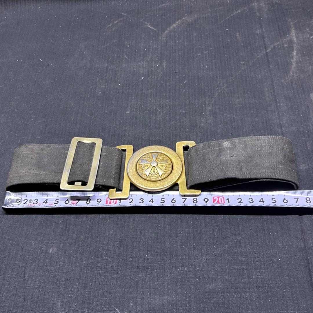 ▽Cc左1077 当時物 戦前 消防組 消防団 布製 ベルト 桜マーク