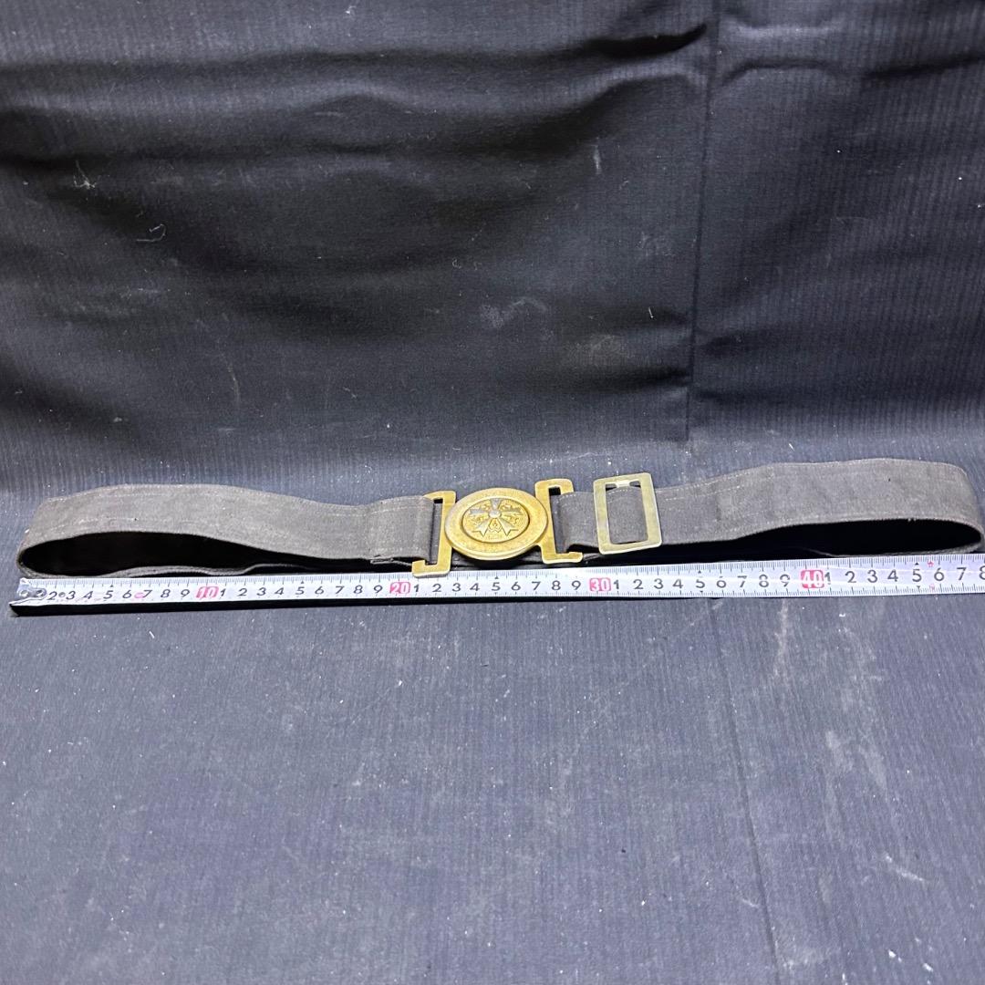 ▽Cc左1077 当時物 戦前 消防組 消防団 布製 ベルト 桜マーク