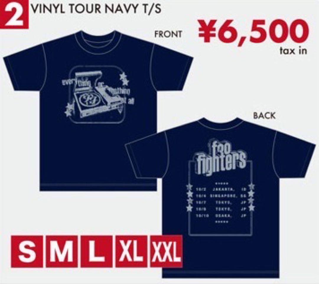 フーファイターズ ヴァイナルツアーネイビーTシャツ ジャパンツアー来日公演グッズ