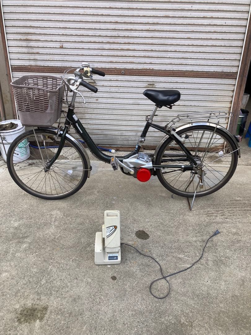 パナソニック電動アシスト自転車 シティタイプ モスグリーン色　バスケット付き