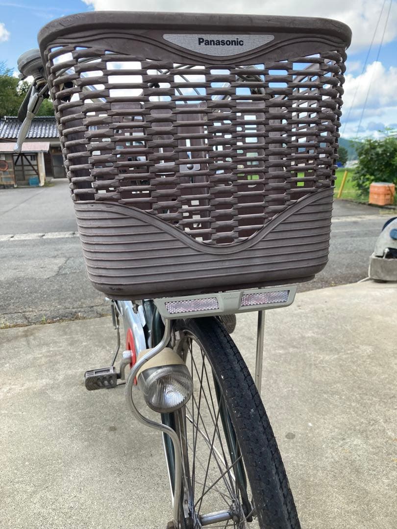 パナソニック電動アシスト自転車 シティタイプ モスグリーン色　バスケット付き