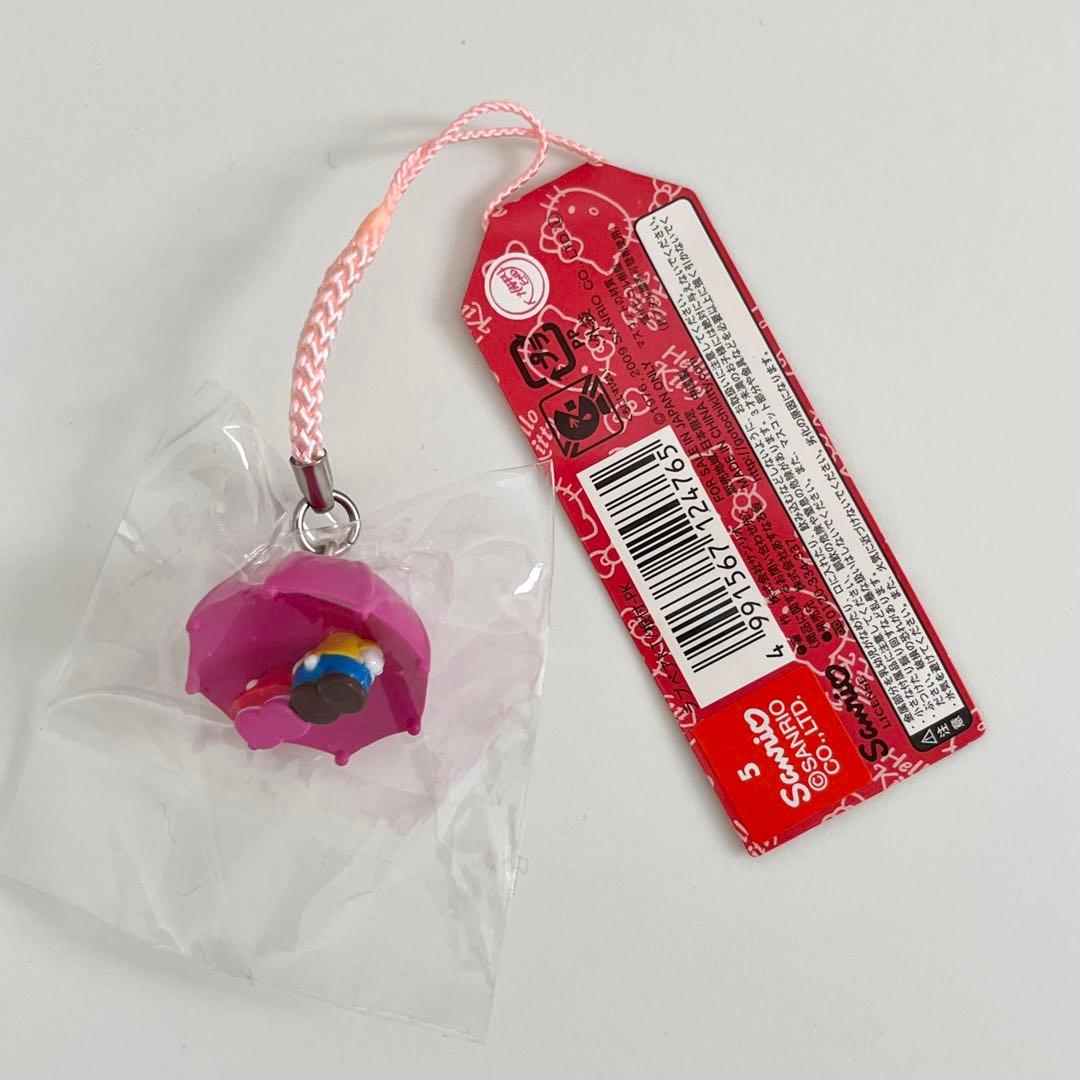 【レア】ハローキティ　根付　ストラップ　キティ　ダニエル　相合傘　ラブペア