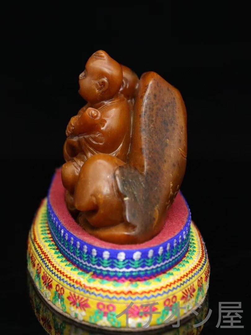 旧蔵珍品 石如刻 丁亥年銘 田黄石彫刻 人物印章材 蘿蔔紋 書道 篆刻 文房置物