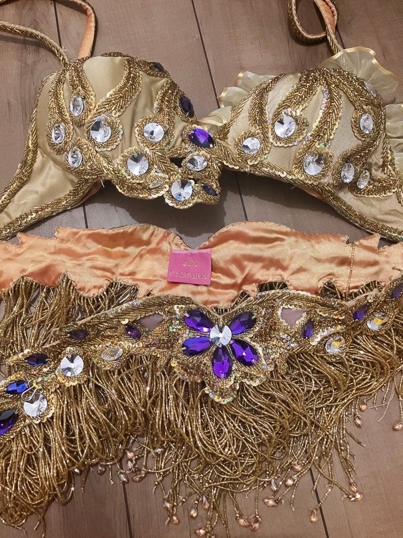 ベリーダンスセットアップ イエロー フリル