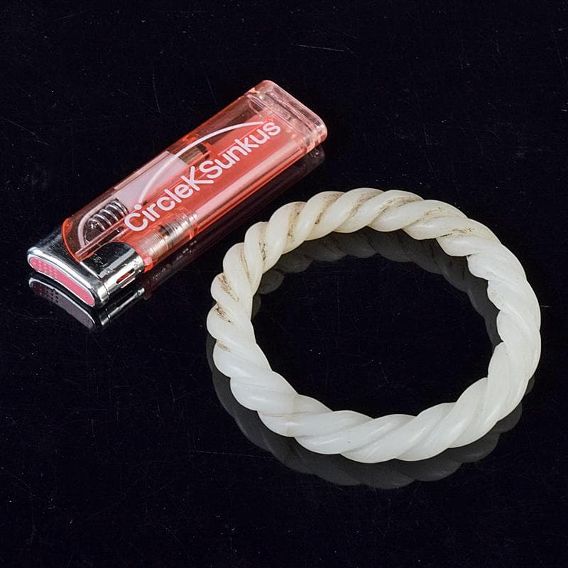 中国　玉石白玉彫刻　玉器　環　装飾品　C　8796E