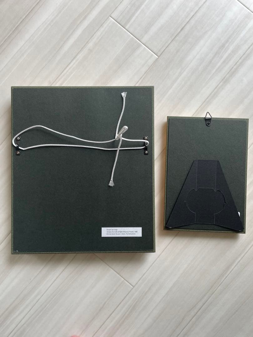 ゴッホ展 複製絵画 2個セット 夜のカフェテラス 青い花瓶の花