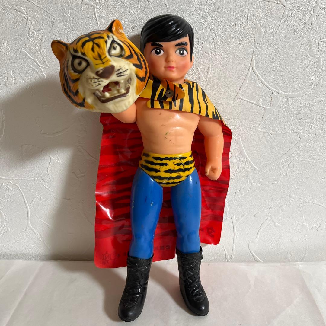 ⚠️当時物　初期　タイガーマスク　面取れ　ソフビ　スタンダード