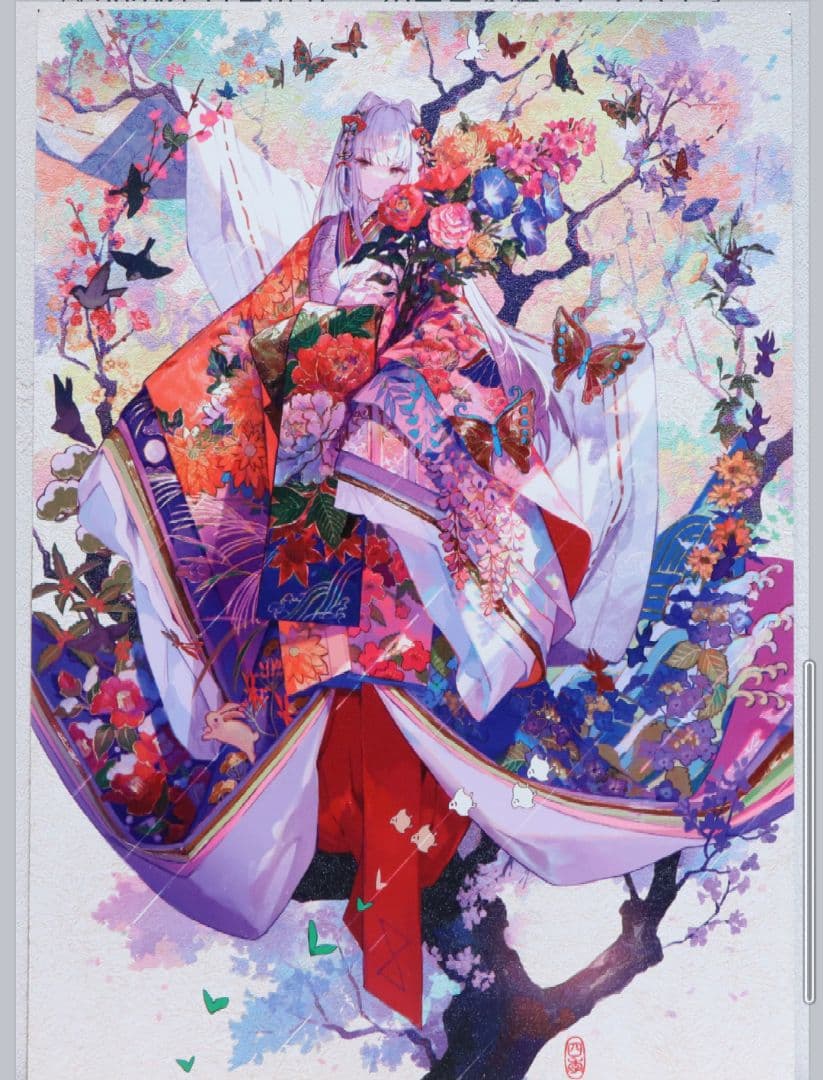 四季織りの着物　B4特殊印刷アート　藤ちょこ先生