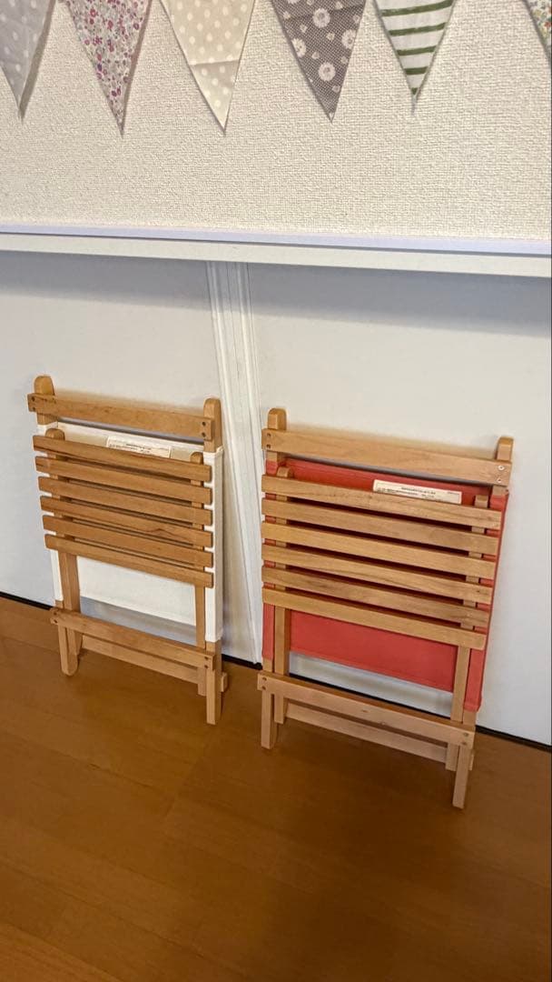 木製アウトドアチェア2脚セット