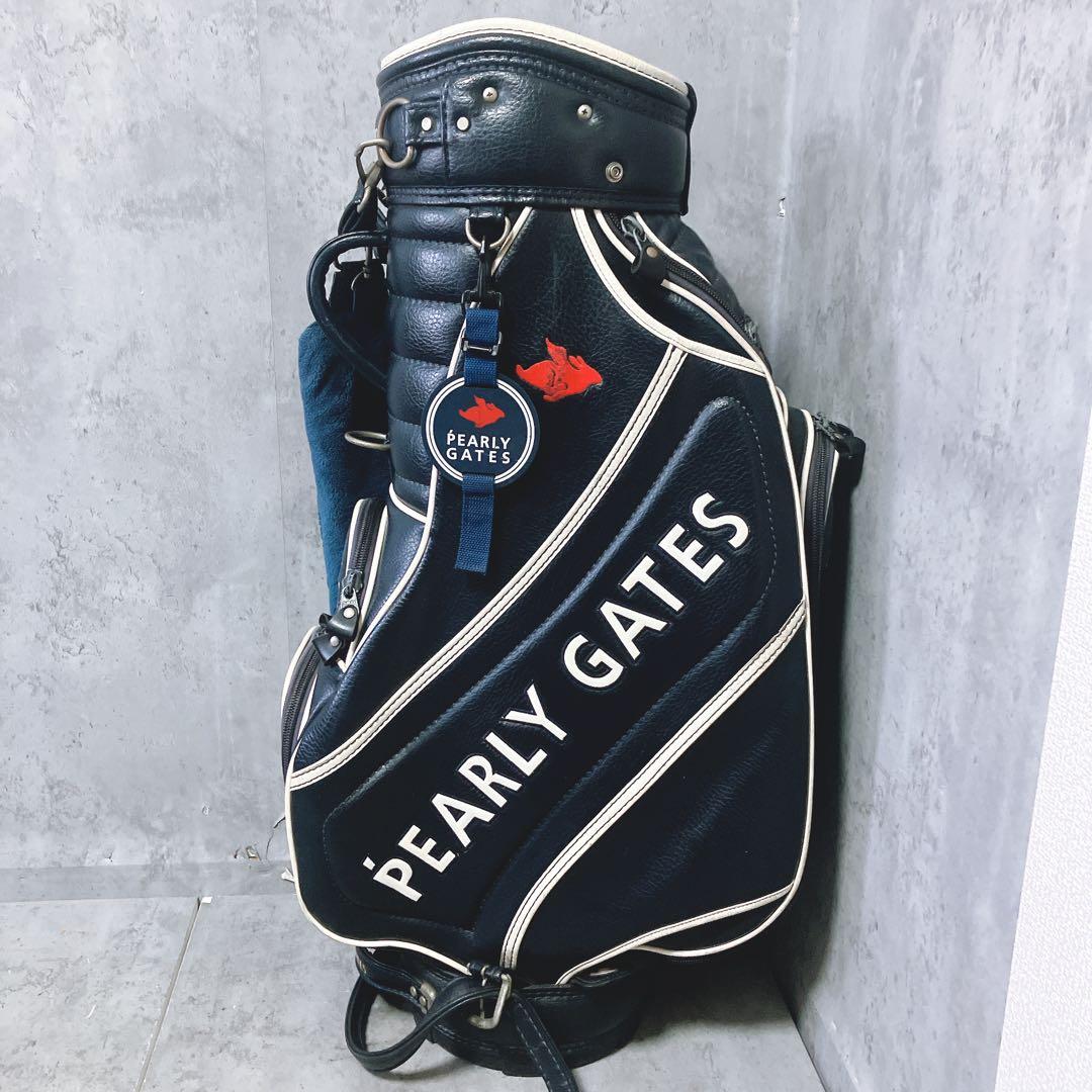 【希少】パーリーゲイツ 3点式 キャディバッグ ツアーモデル レザー調
