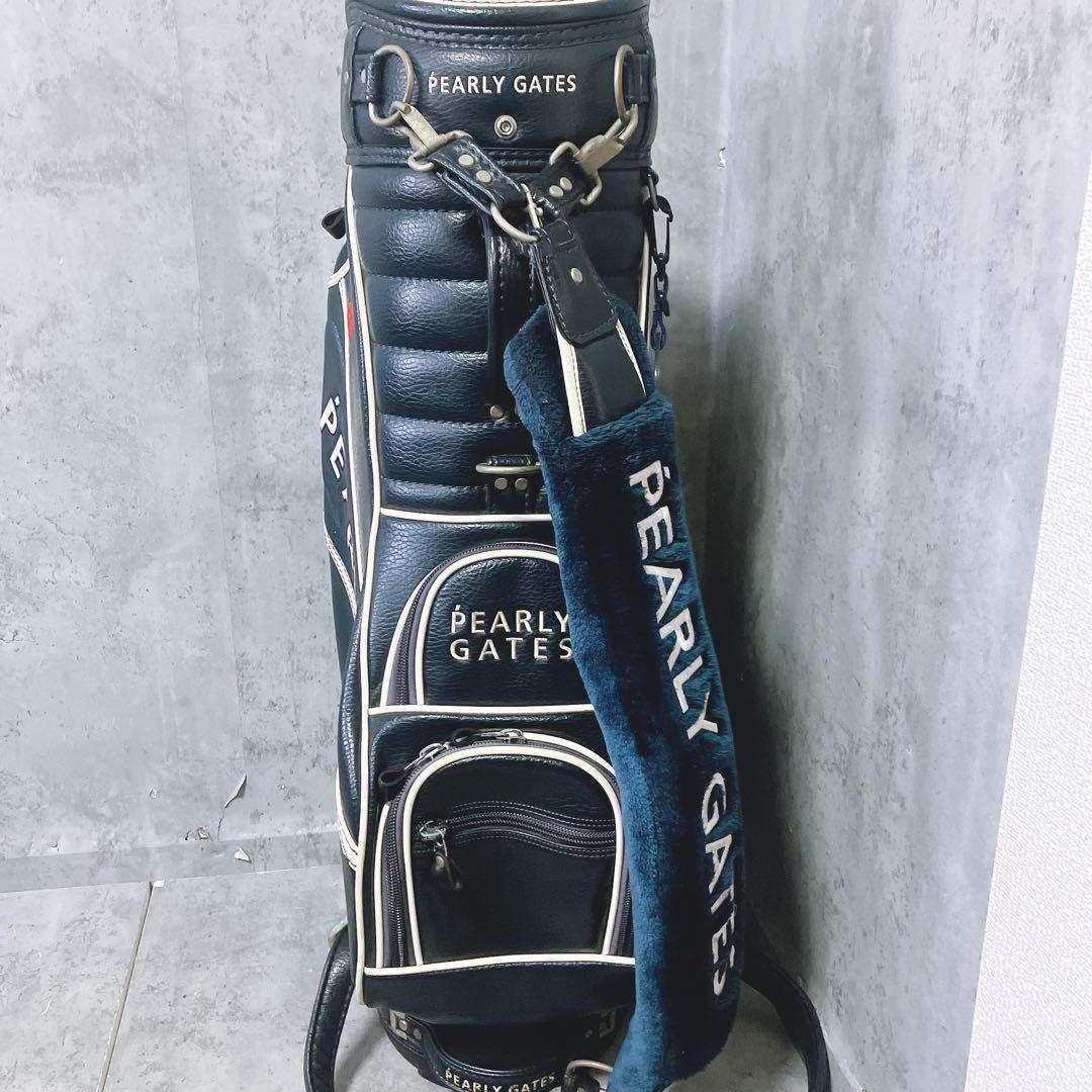 【希少】パーリーゲイツ 3点式 キャディバッグ ツアーモデル レザー調