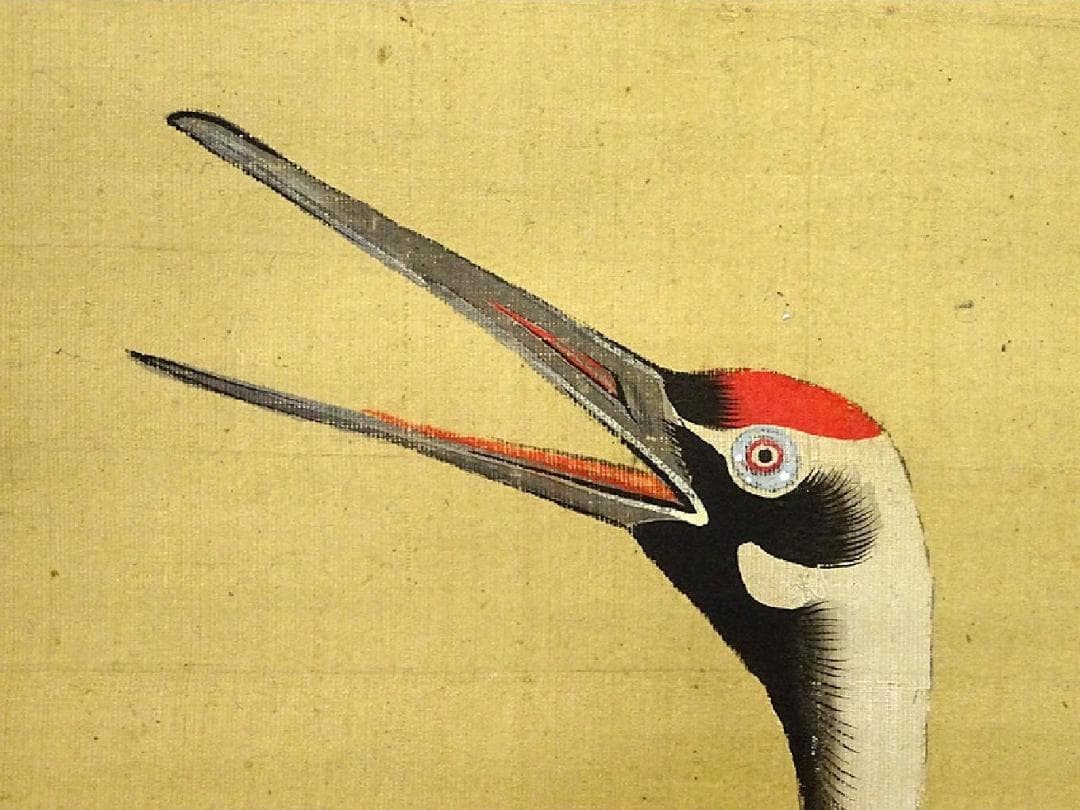 【真作】掛軸 土佐光貞『祝儀三幅対 鶴 福禄寿』絹本 箱付 掛け軸 a01141