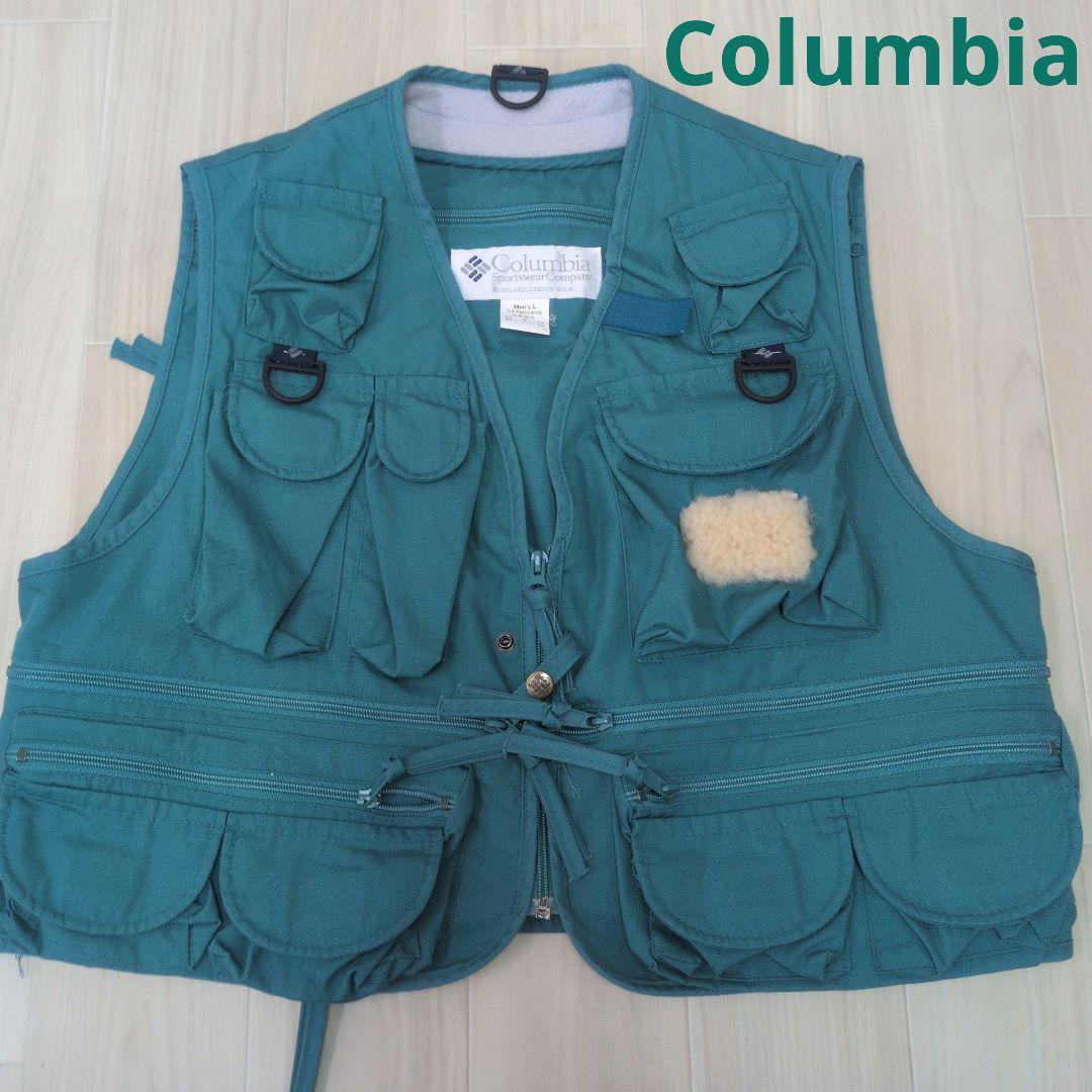 希少　Columbia フィッシングベスト L グリーン