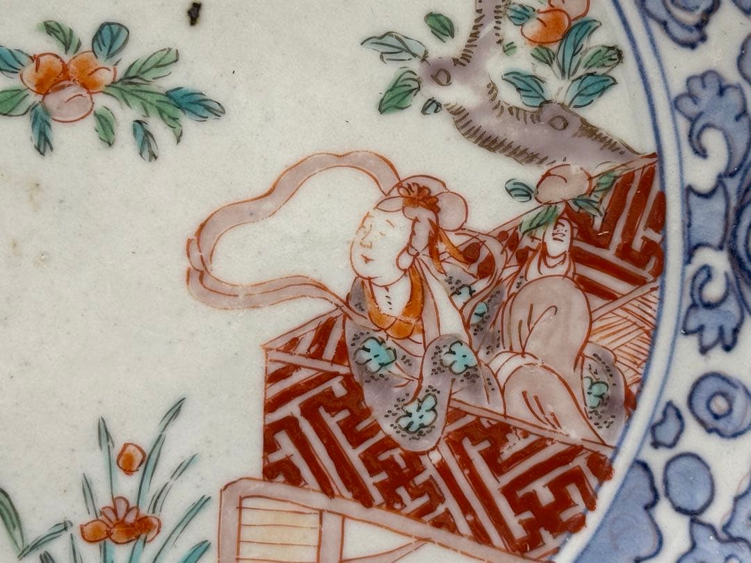 江戸　伊万里　錦絵　花口大鉢　アンティーク　送料込み260120