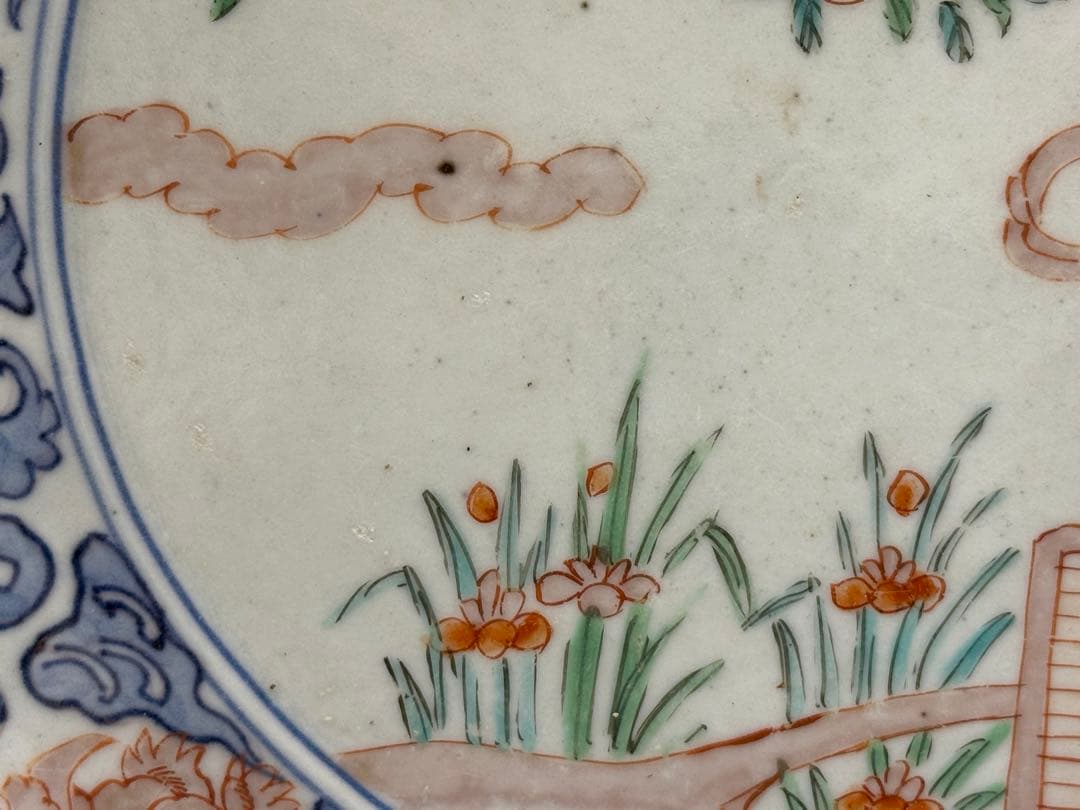 江戸　伊万里　錦絵　花口大鉢　アンティーク　送料込み260120