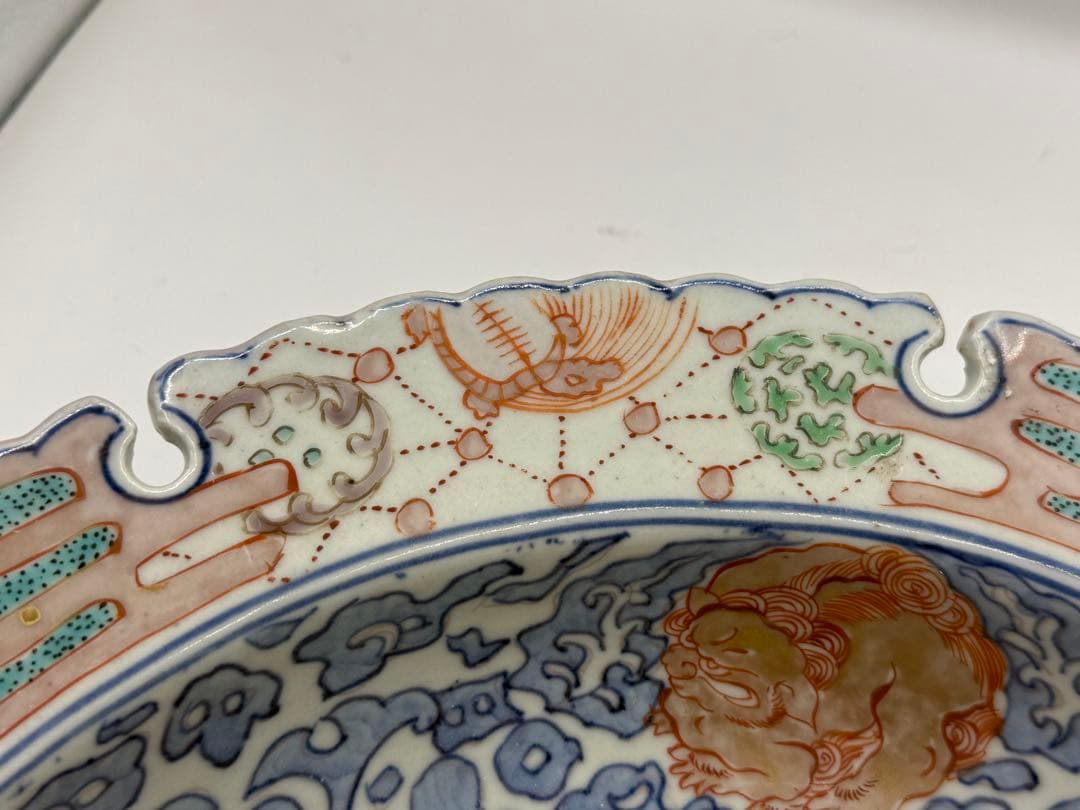 江戸　伊万里　錦絵　花口大鉢　アンティーク　送料込み260120