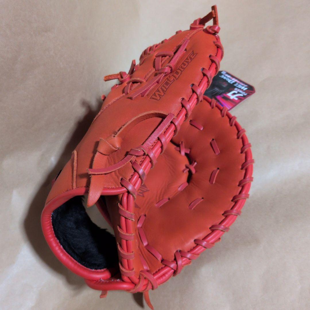 ミズノ:野球:ファーストミッ: 軟式用: :右投げ:大人用:オレンジ