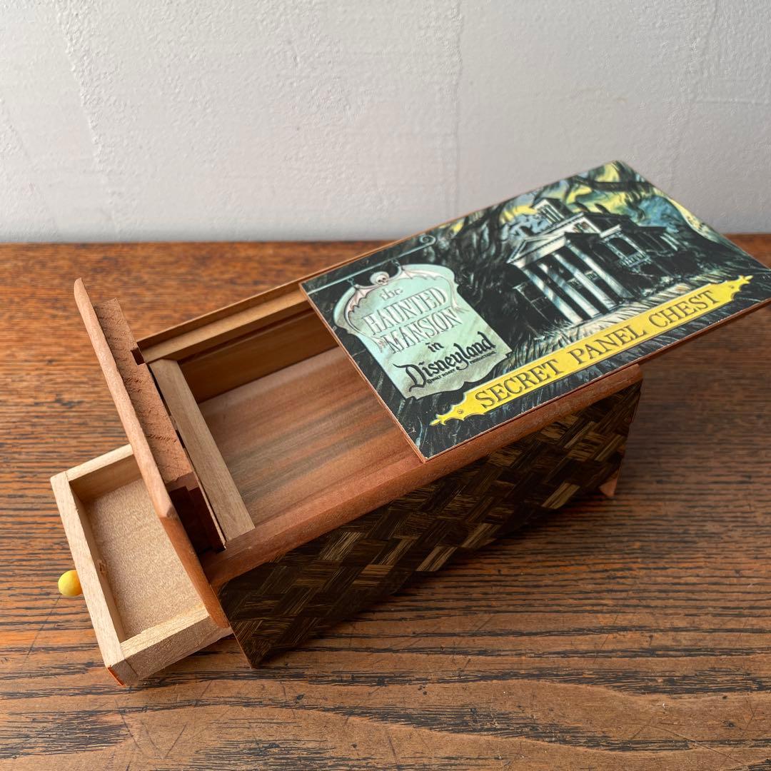 60年代ディズニー　アメリカ　ホーンテッドマンション　寄木細工　からくり仕掛け箱