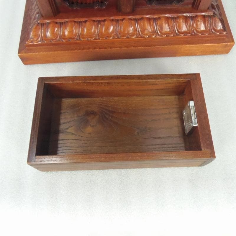 Ｂフライデー大特価中　総ケヤキ★般若心経彫り 摩尼車(まにぐるま)浄財箱付★