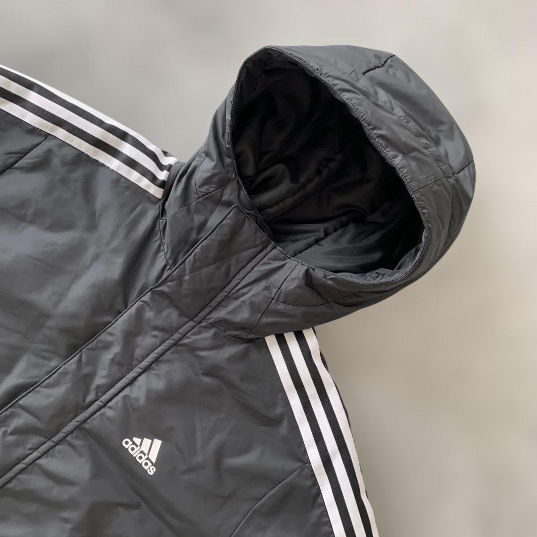 未使用✨アディダスadidas ブラック ベンチコート ストライプ