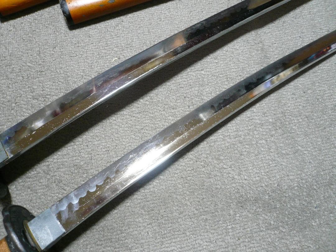 模造刀 日本刀 大小2本 金茶 富士 龍 大刀 脇差