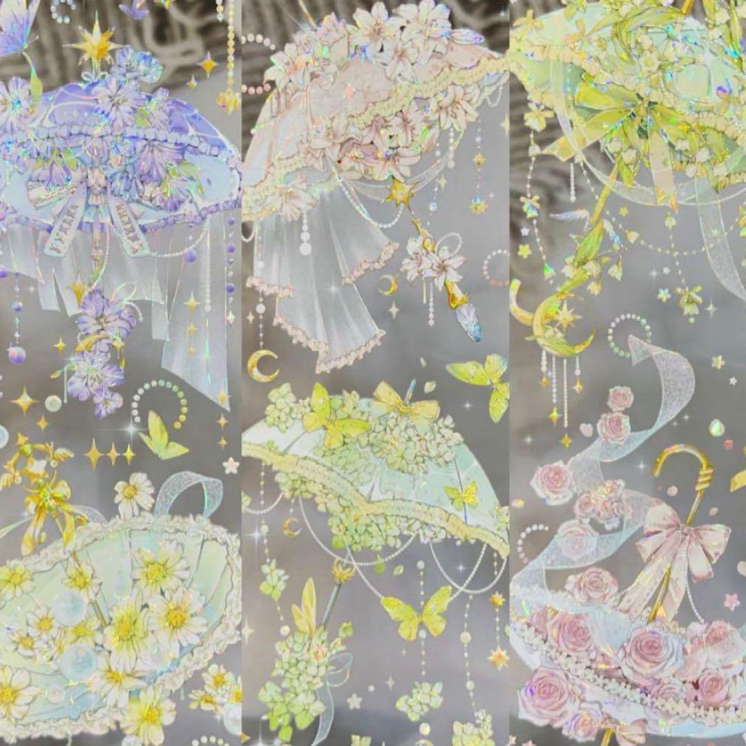 海外 PETテープ マスキングテープ 傘とフラワー