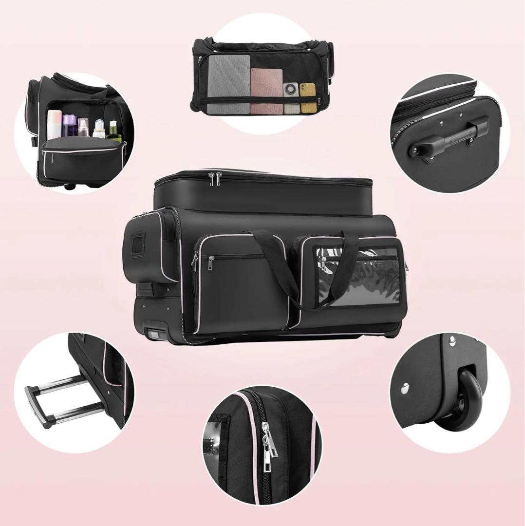 ダンスバッグ ガーメントラック 28インチ ブラック 衣類転がりダッフル