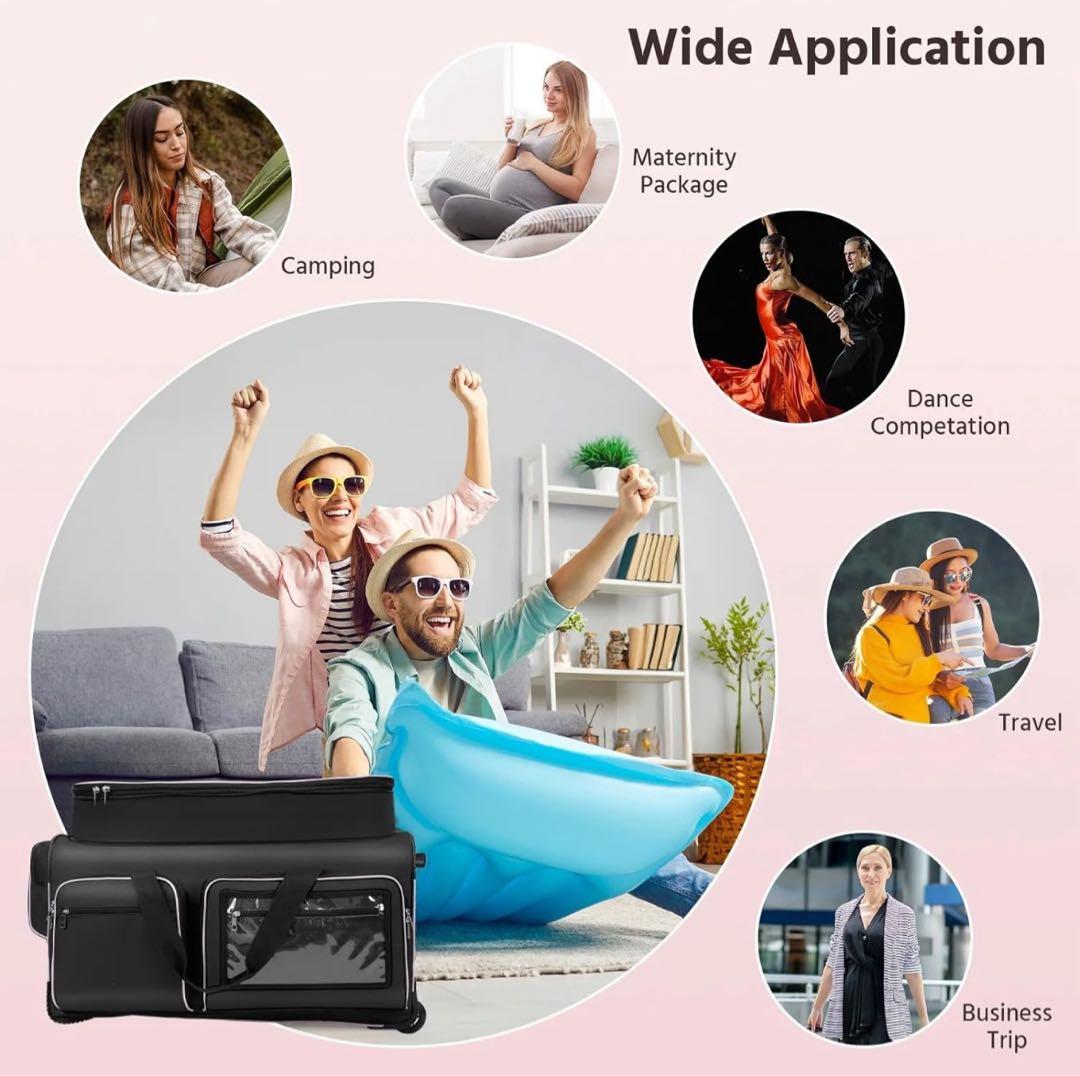 ダンスバッグ ガーメントラック 28インチ ブラック 衣類転がりダッフル